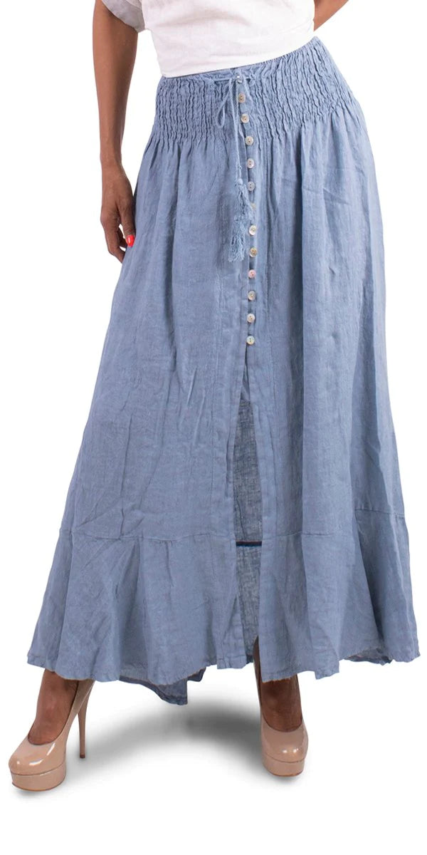 Maxi Skirt With Slit and Buttons