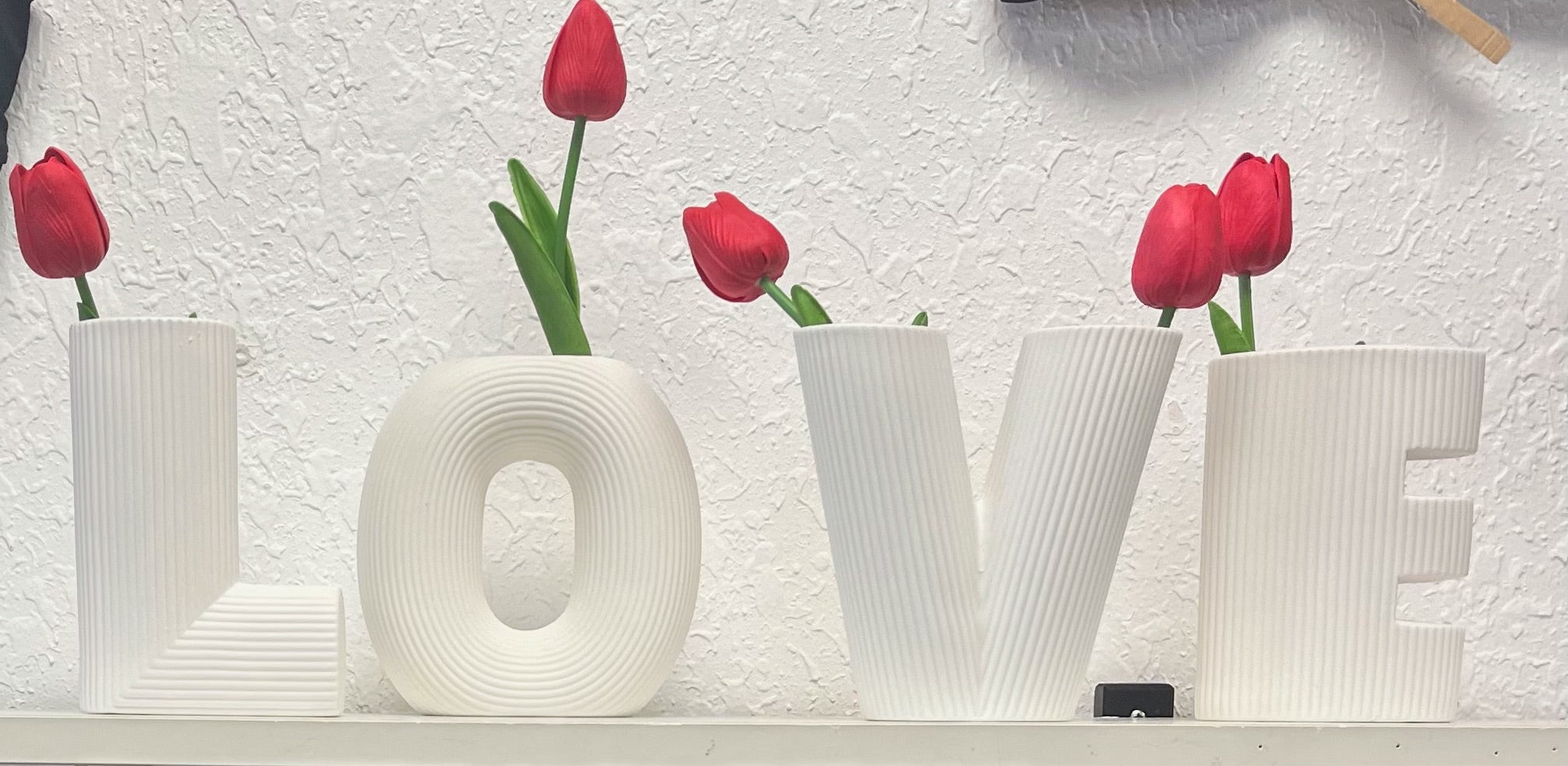 "LOVE" Letter Decorative Vase Set