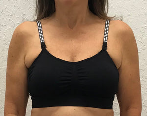 Black with Silver Square Studded Straps Detachable Strap-Its Bra